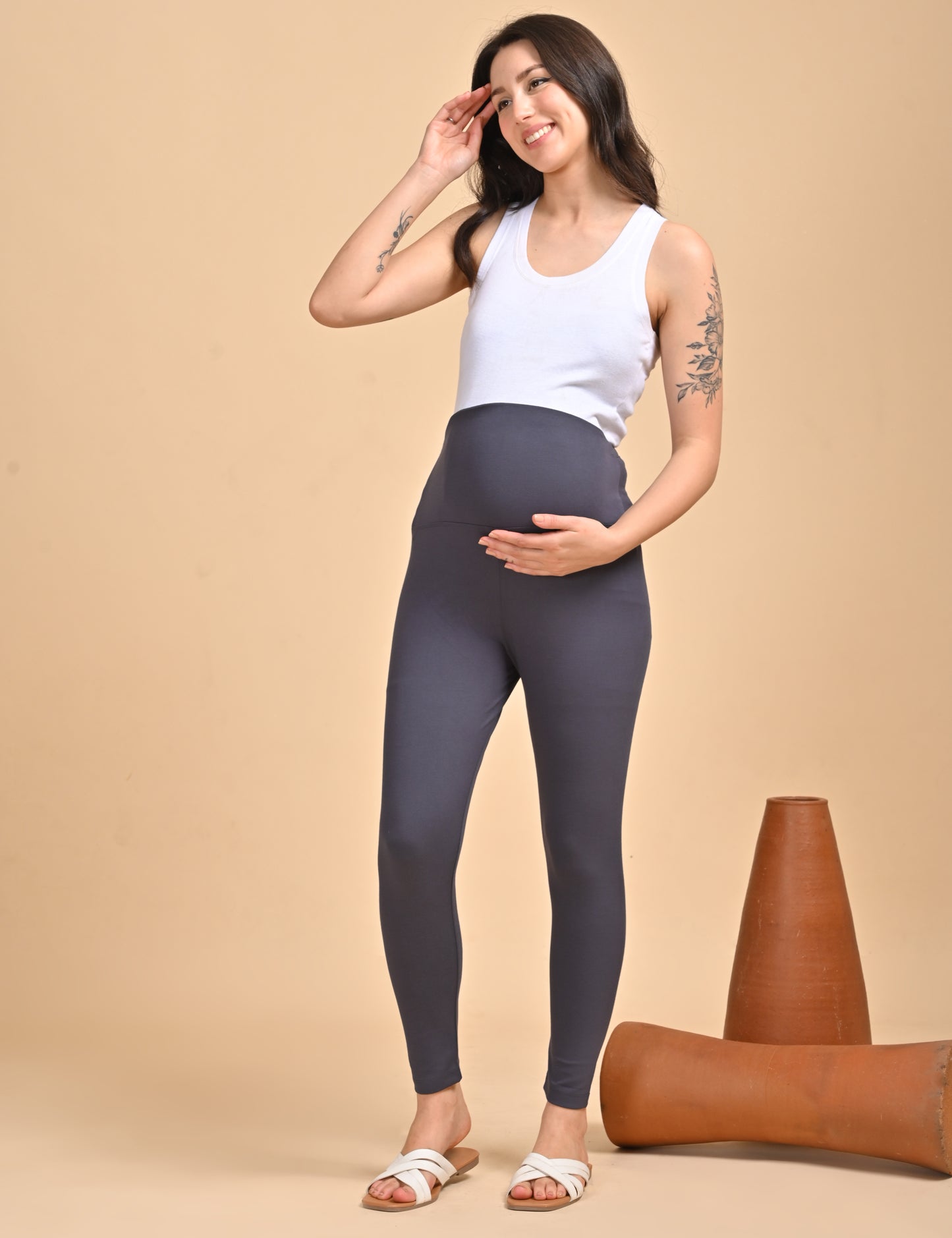 Womens Maternity Legging - Grey