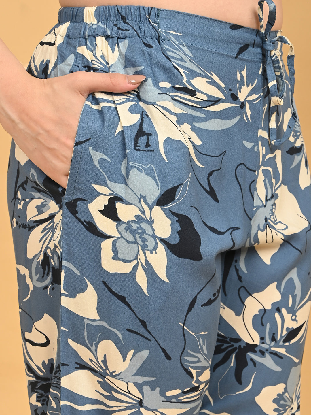 Blue-Colored Printed Co-Ord Set