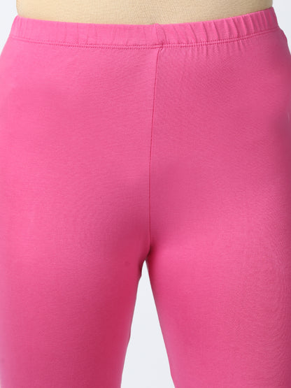 Womens 4 Way Stretch Churidar Leggings - Fuchsia