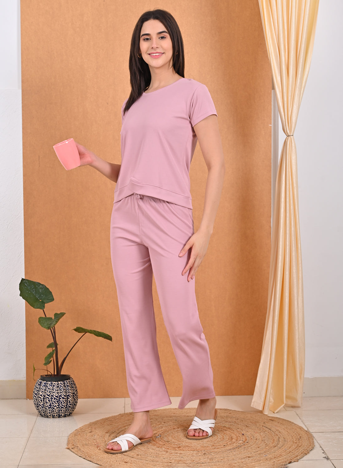 Womens Solid Travel Wear - Pink