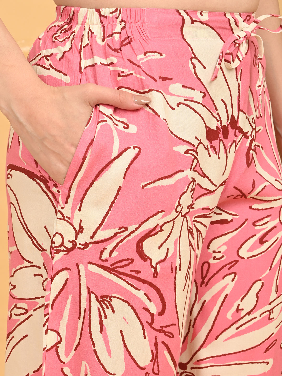 Pink-Colored Printed Co-Ord Set