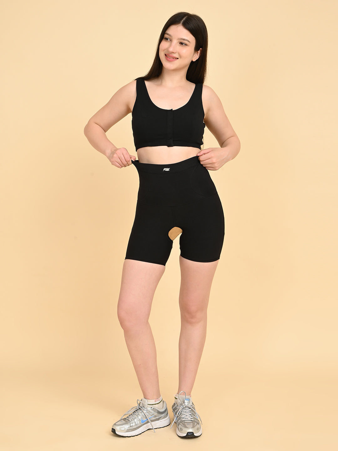Womens Tummy Thigh Shaper - Black