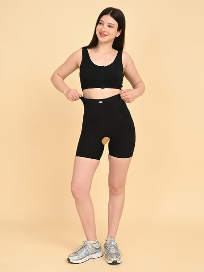 Womens Tummy Thigh Shaper - Black