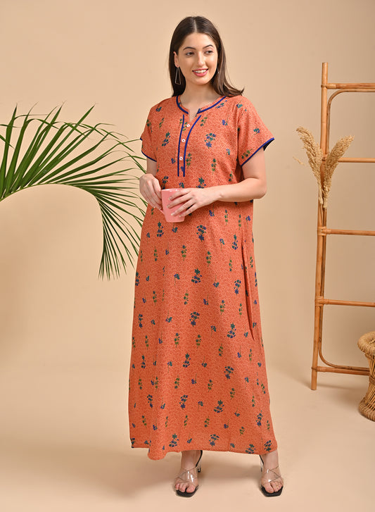 Orange-Colored Alpine A Line Nightdress