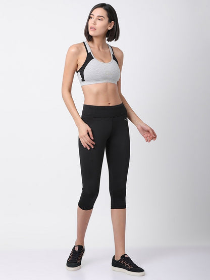 Black/Grey Flexi Fit Active Capri