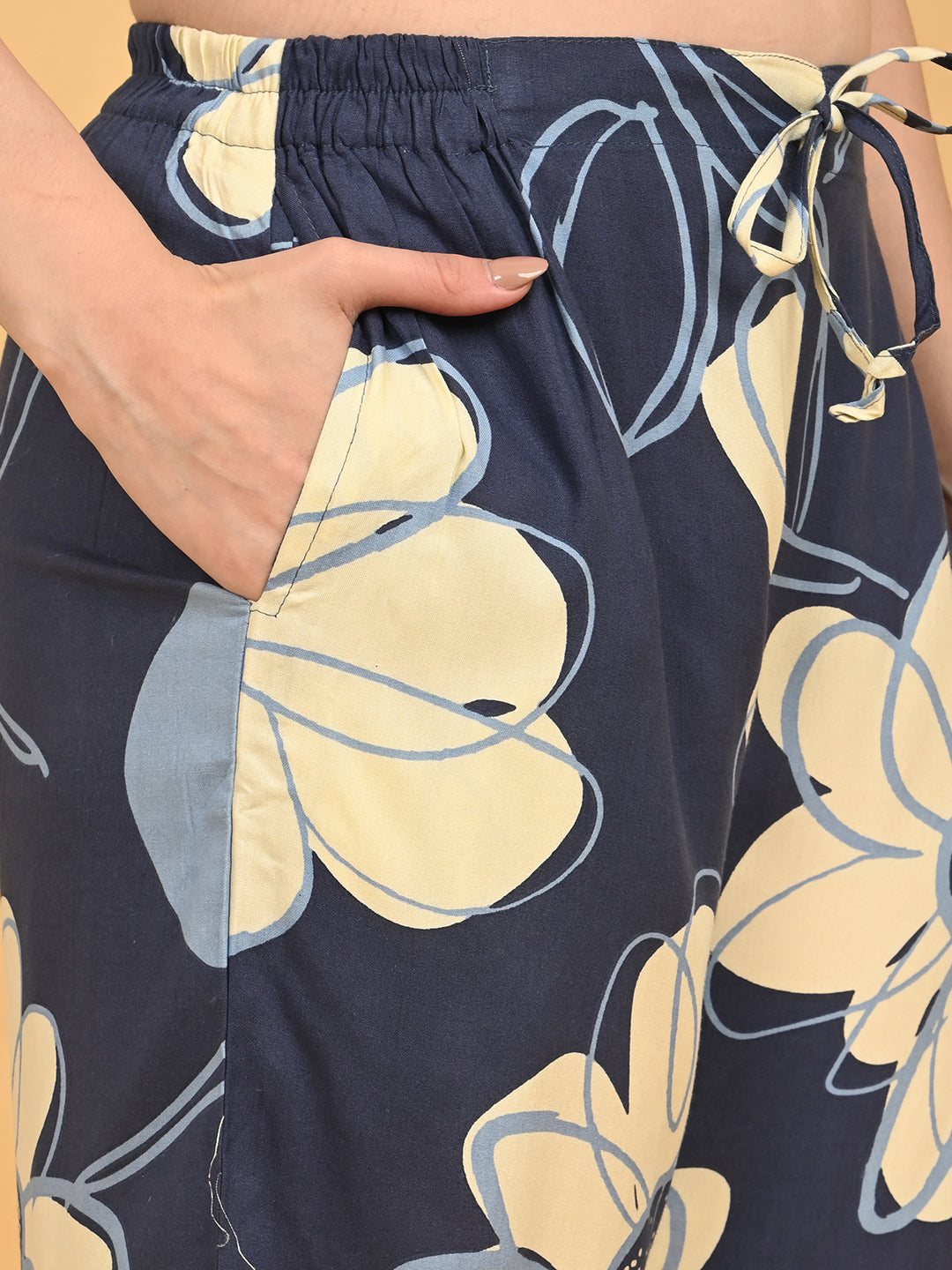 D.Blue-Colored Printed Co-Ord Set