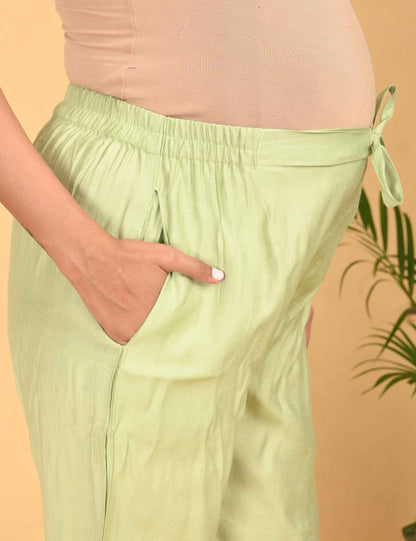 Womens Maternity Kurti Pant Set - Pista