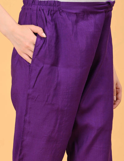 Womens Maternity Kurti Pant Set - Purple