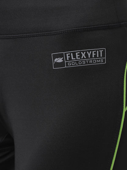 Black/Neon Flexi Fit Active Trackpant