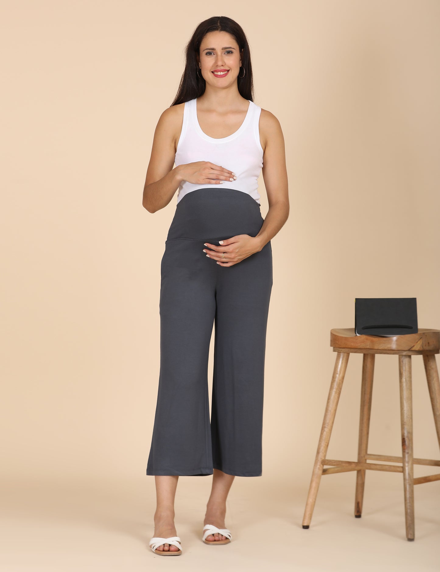 Womens Maternity Palazzo - Grey