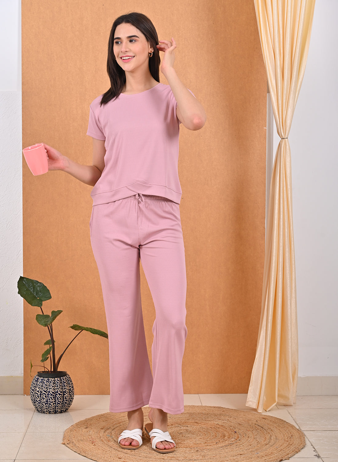 Womens Solid Travel Wear - Pink