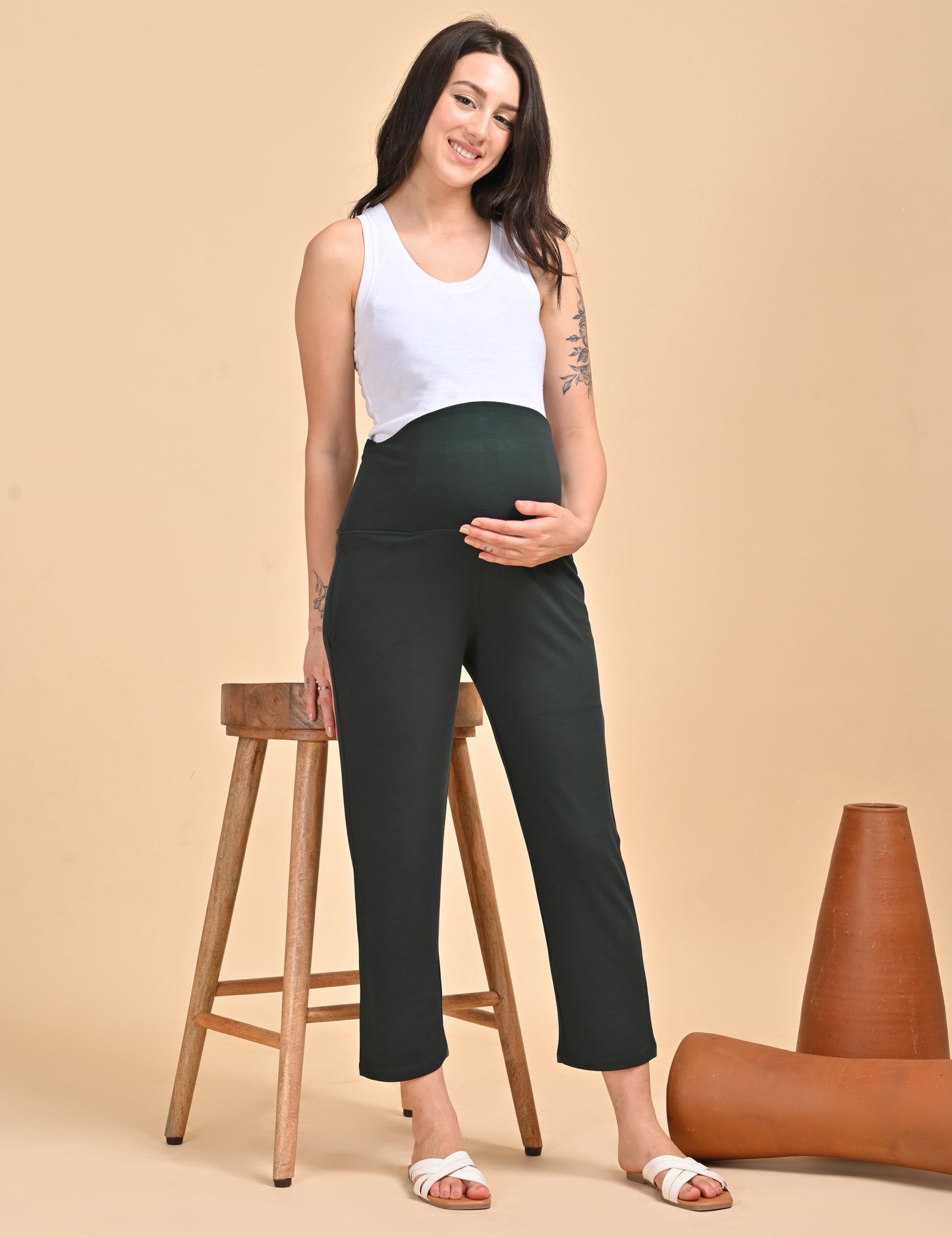 Womens Maternity Pant - Green