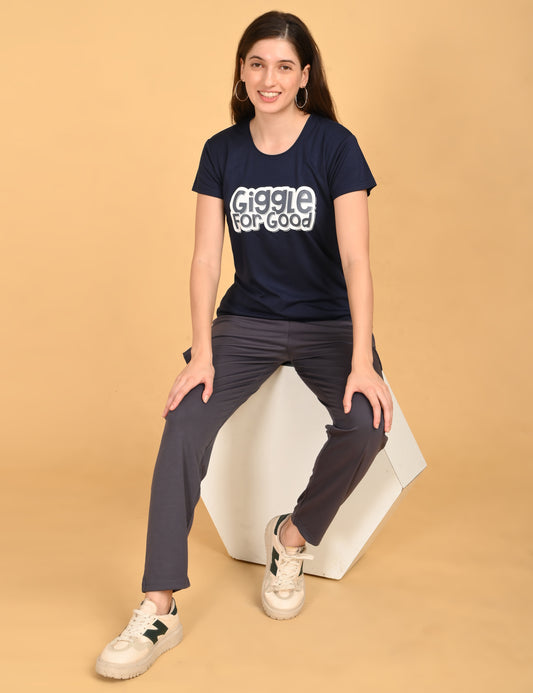 Womens Printed Travel Wear - Black