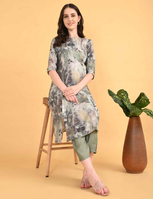 Womens Maternity Kurti Pant Set - Multi