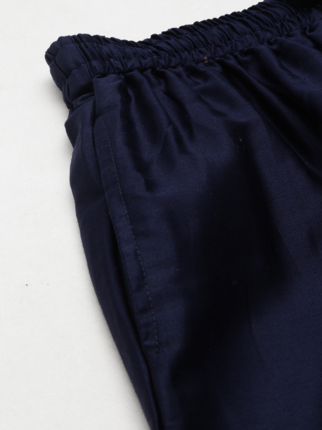 Womens Cotton Satin Pant - Navy Blue