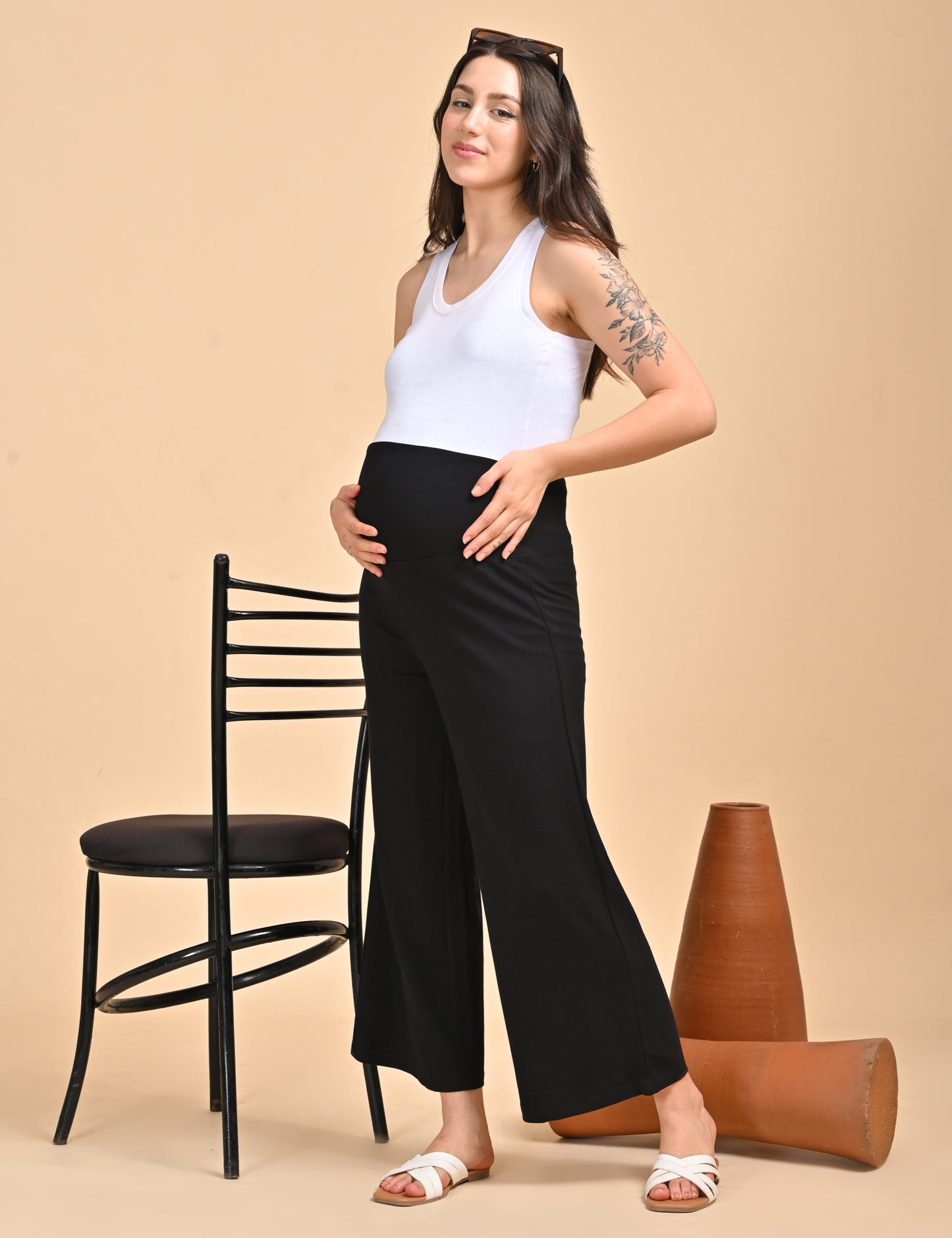 Womens Maternity Palazzo - Black