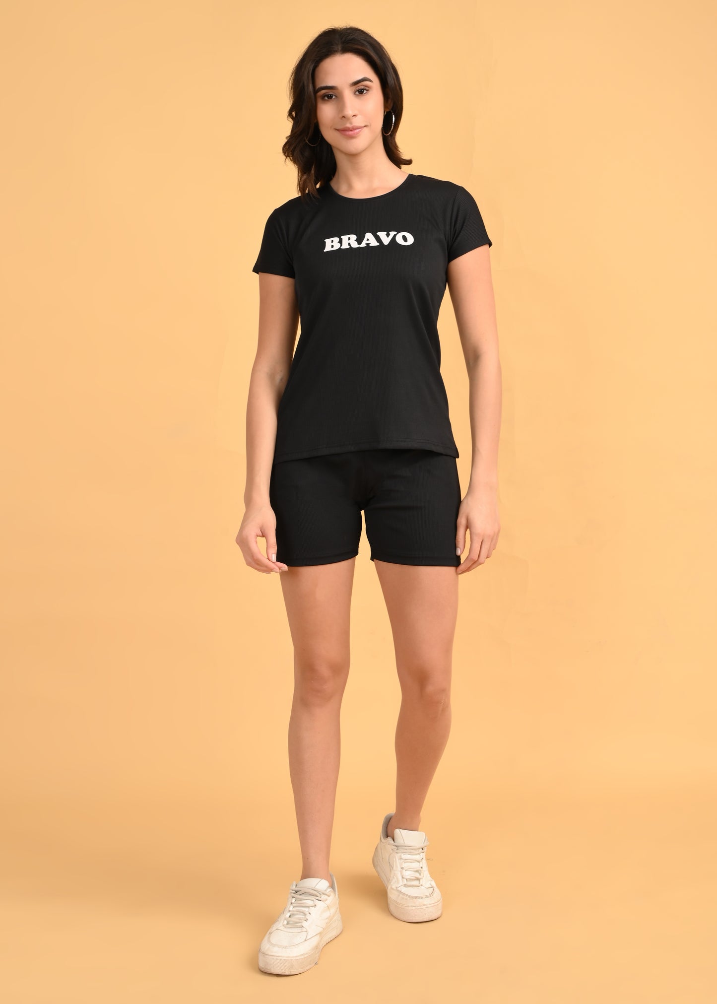 Womens Printed Travel Wear - Black