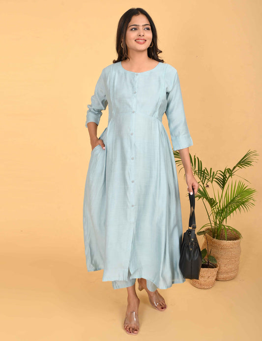 Womens Maternity Kurti Pant Set - Grey