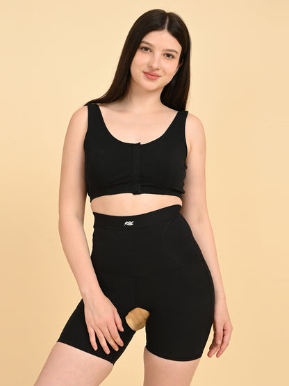 Womens Tummy Thigh Shaper - Black