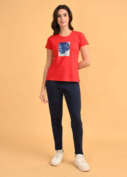 Womens Printed Travel Wear - Red