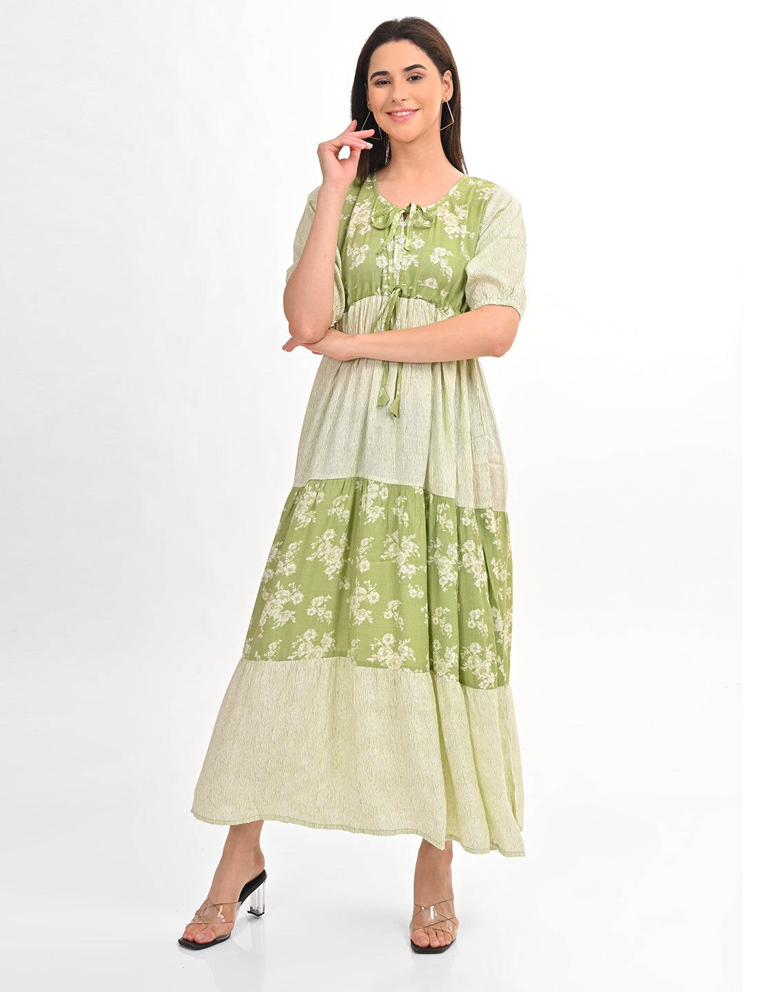 Womens Flare Gown - Green