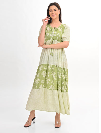 Womens Flare Gown - Green