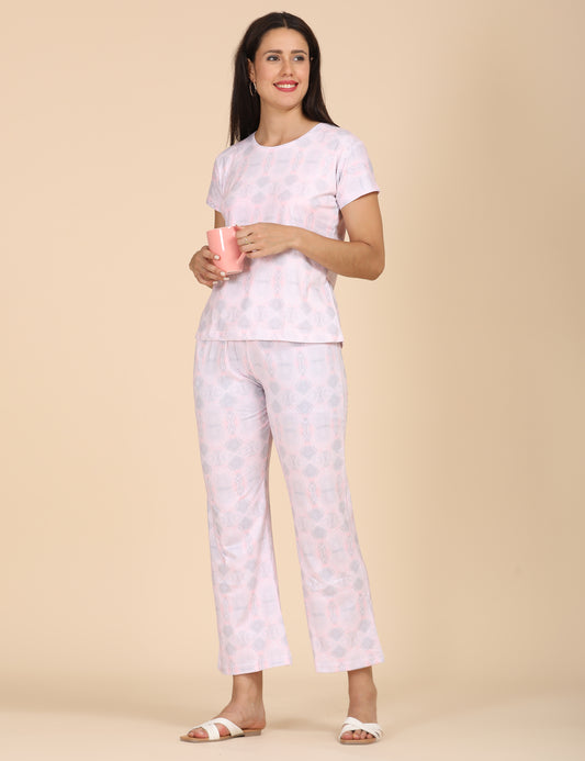 Womens Printed Travel Wear - Pink