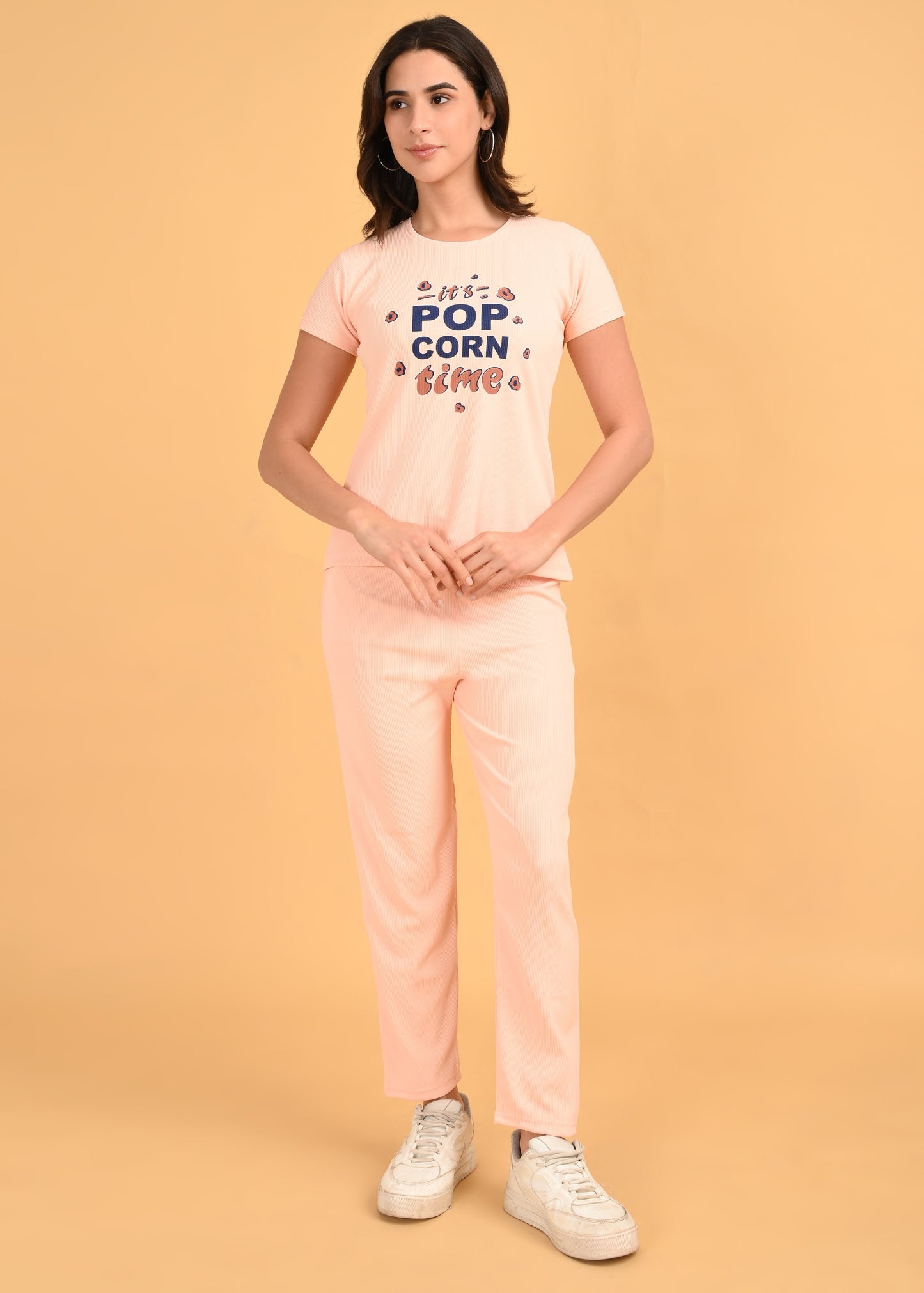 Womens Printed Travel Wear - Peach