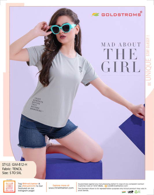 Grey Round Neck Active Tees