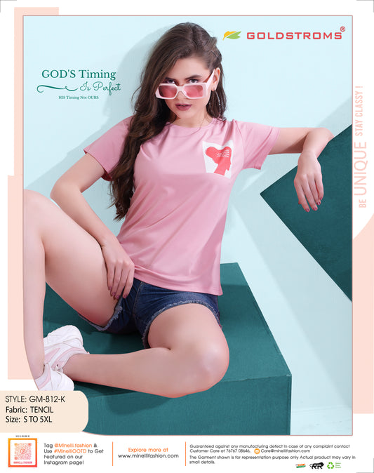 Pink Pearl Round Neck Active Tees