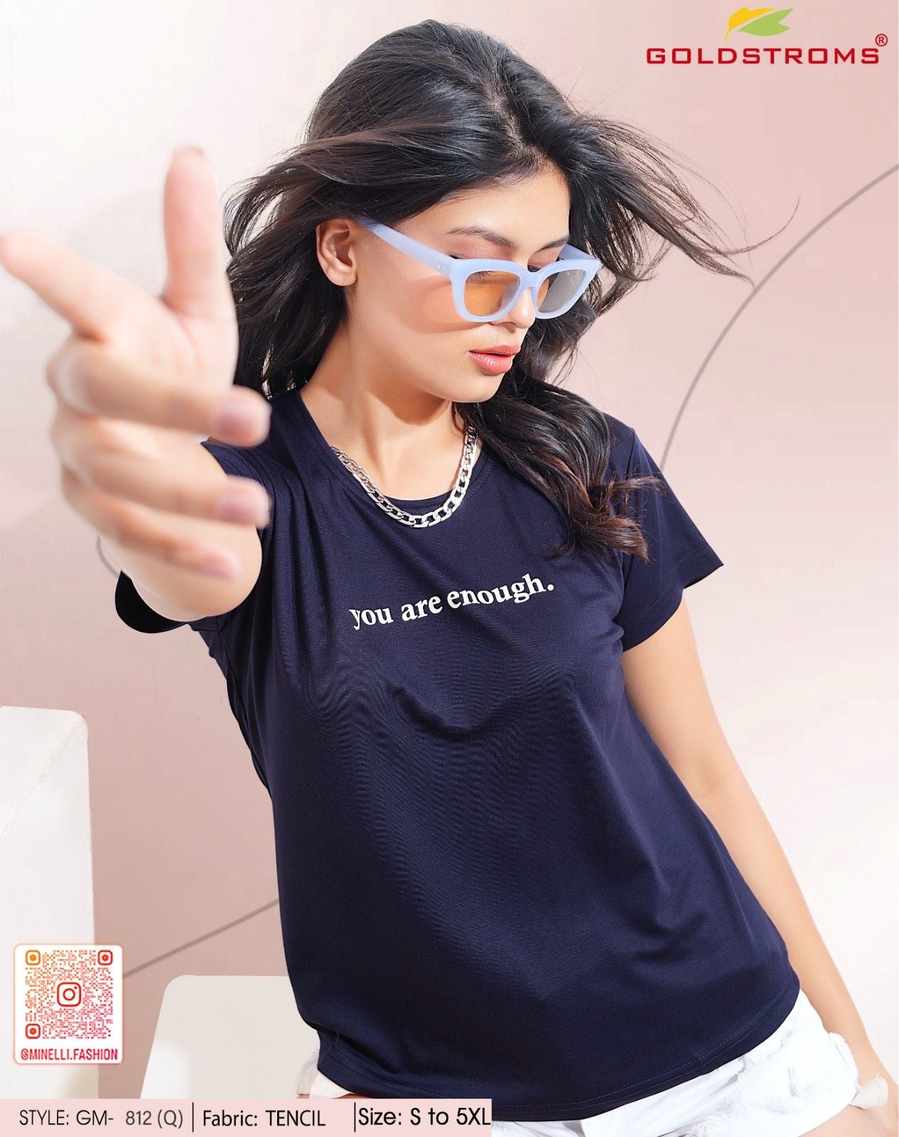 Navy Blue Round Neck Active Tees