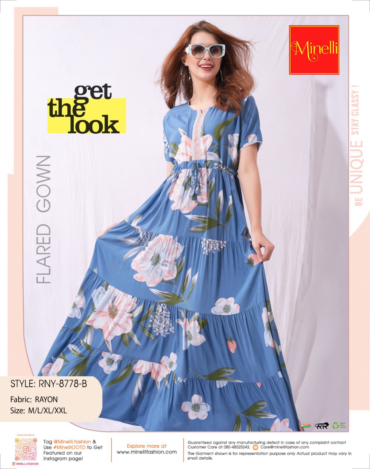 Womens Flare Gown - Blue