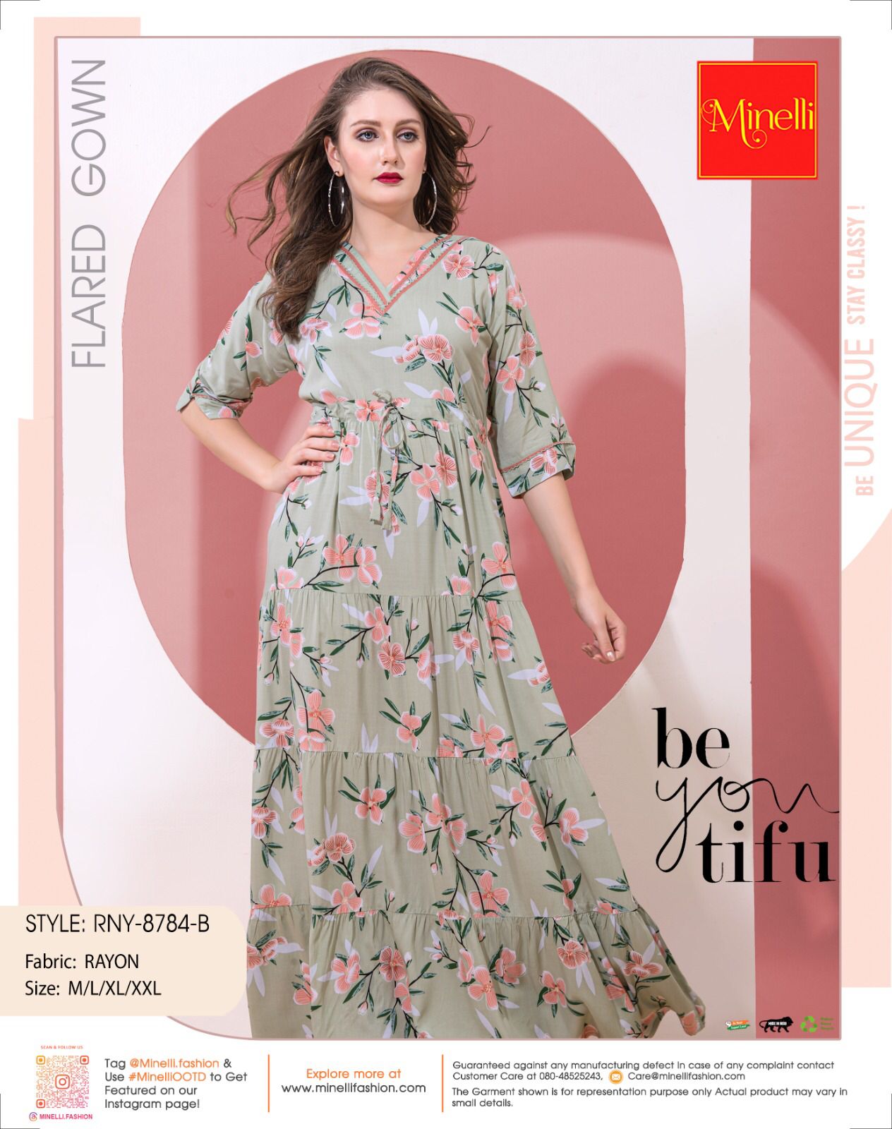 Womens Flare Gown - Green