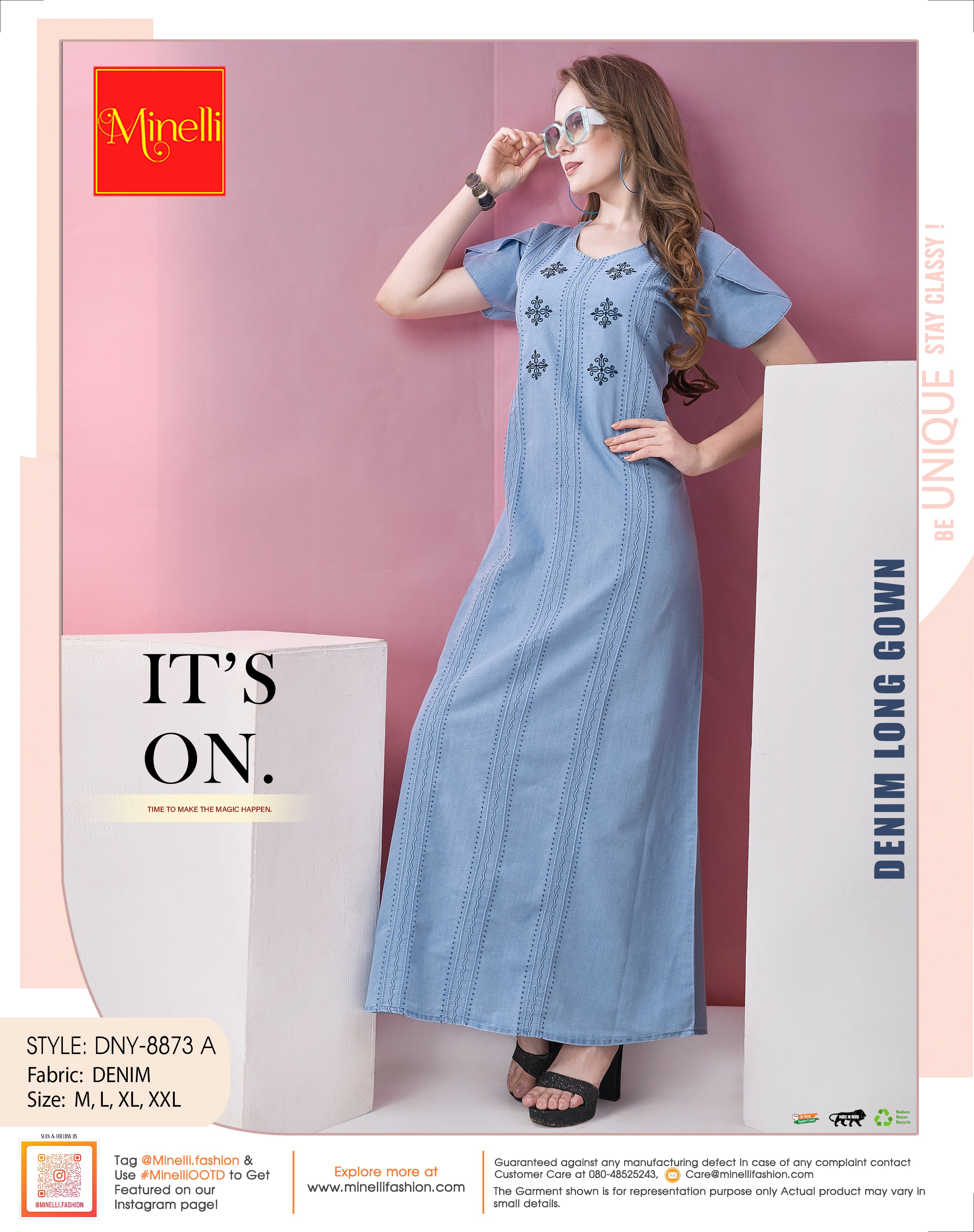 Long Denim Dress Women Summer Short Sleeved Maxi Ankle Length Jeans Pockets  Buttons Fashion Casual Clothes Outweardres size M Color Light blue