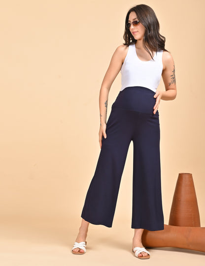 Womens Maternity Palazzo - Navy Blue