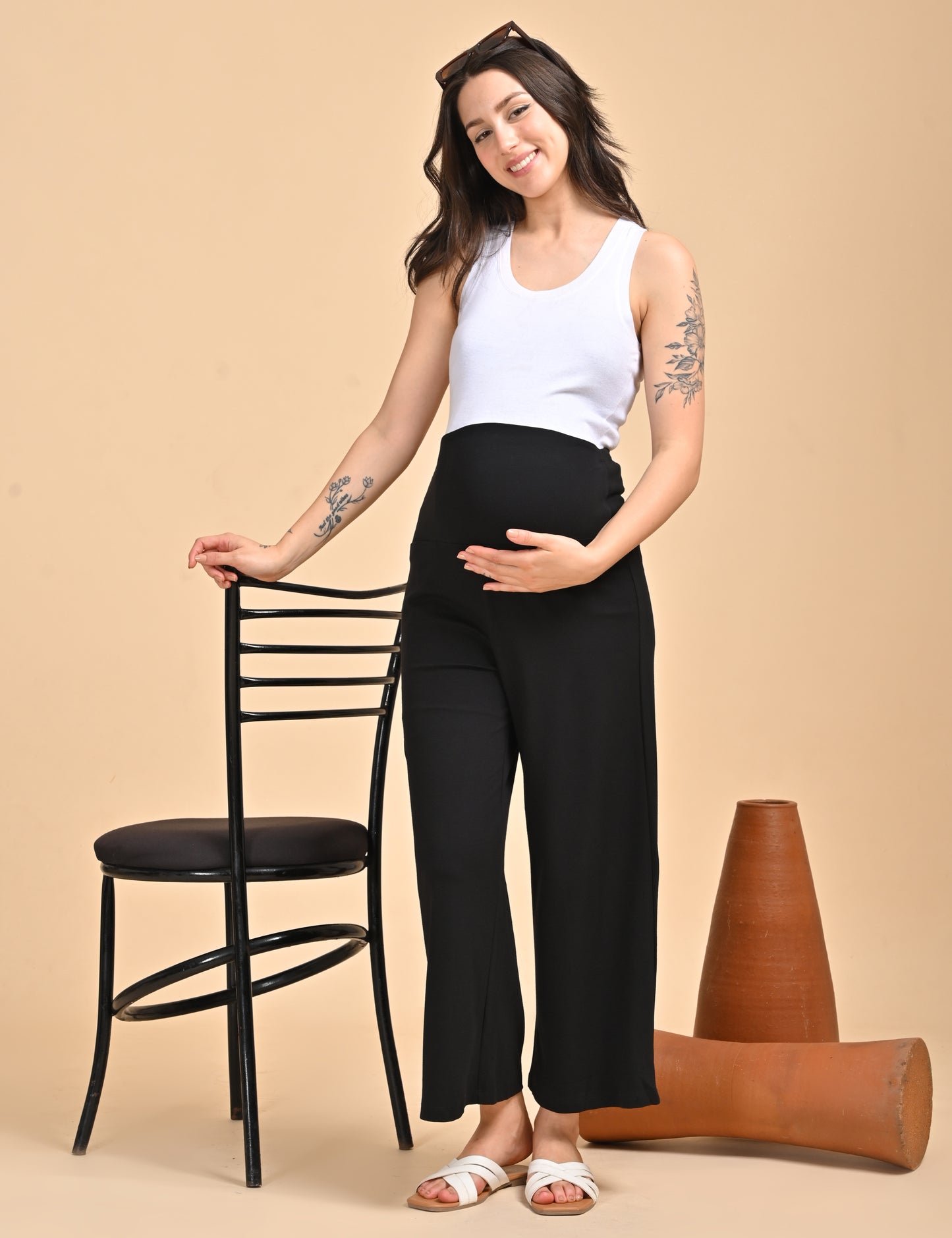 Womens Maternity Palazzo - Black