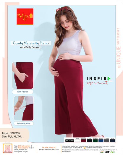 Womens Maternity Palazzo - Maroon