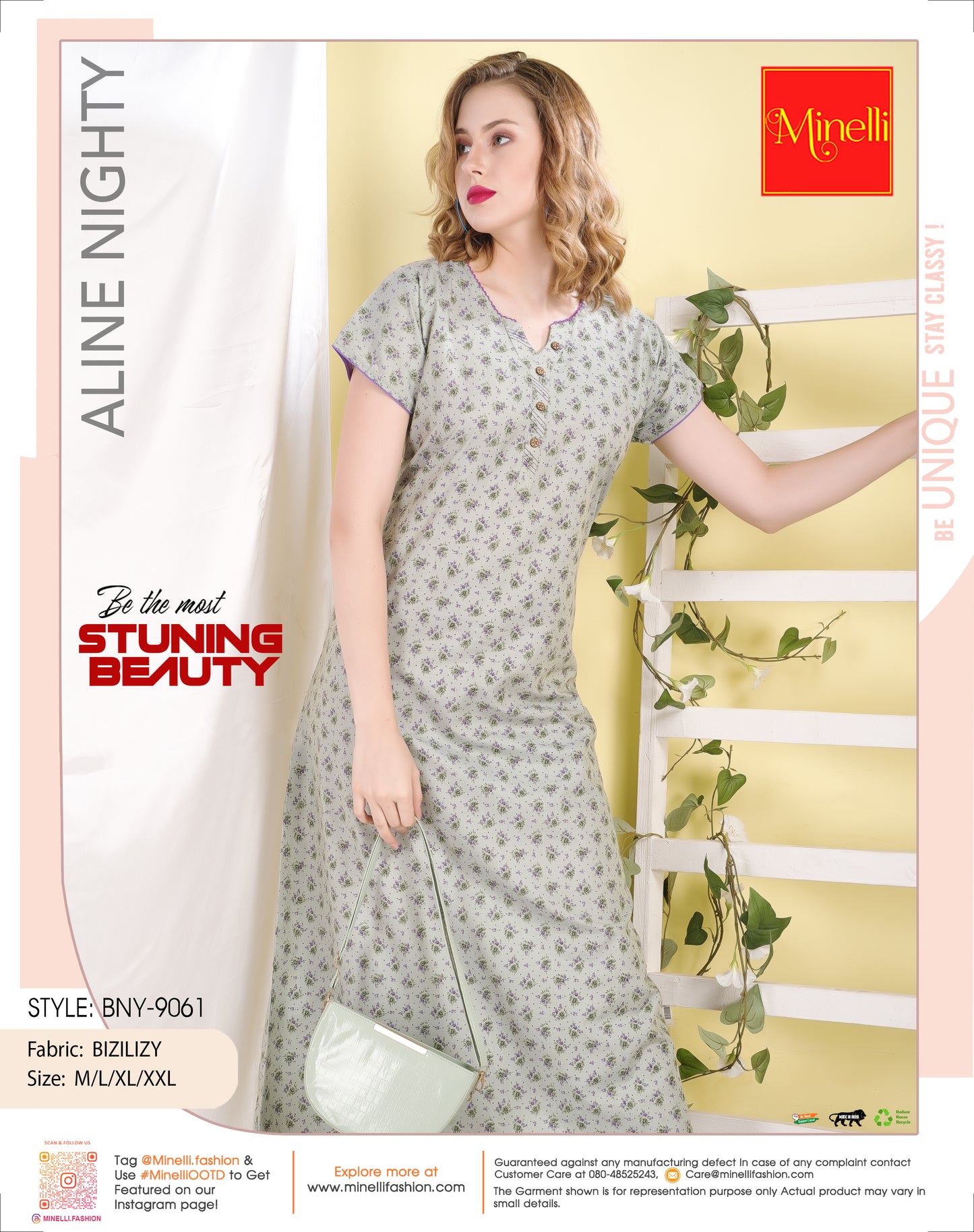 Womens Grey Bizilizy Aline Nightdress