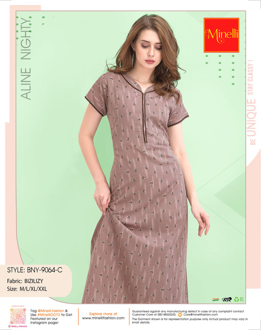 Womens Bizilizy A-Line Nightdress - Quicksand