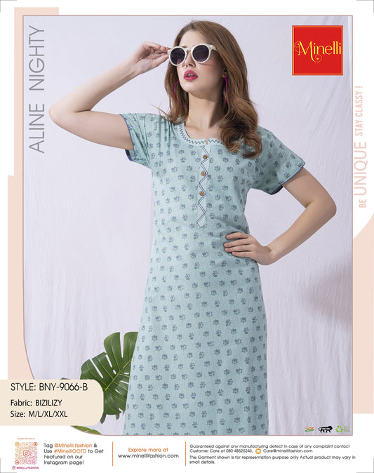 Womens Bizilizy A-Line Nightdress - L.Aqua
