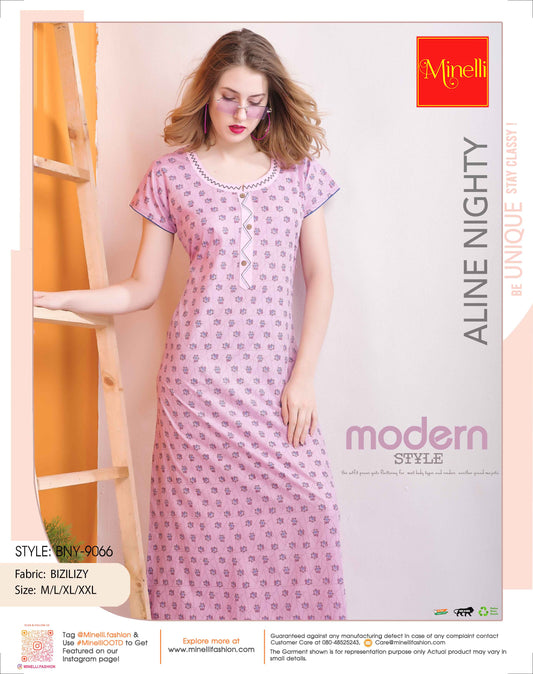 Womens Bizilizy A-Line Nightdress - Pink