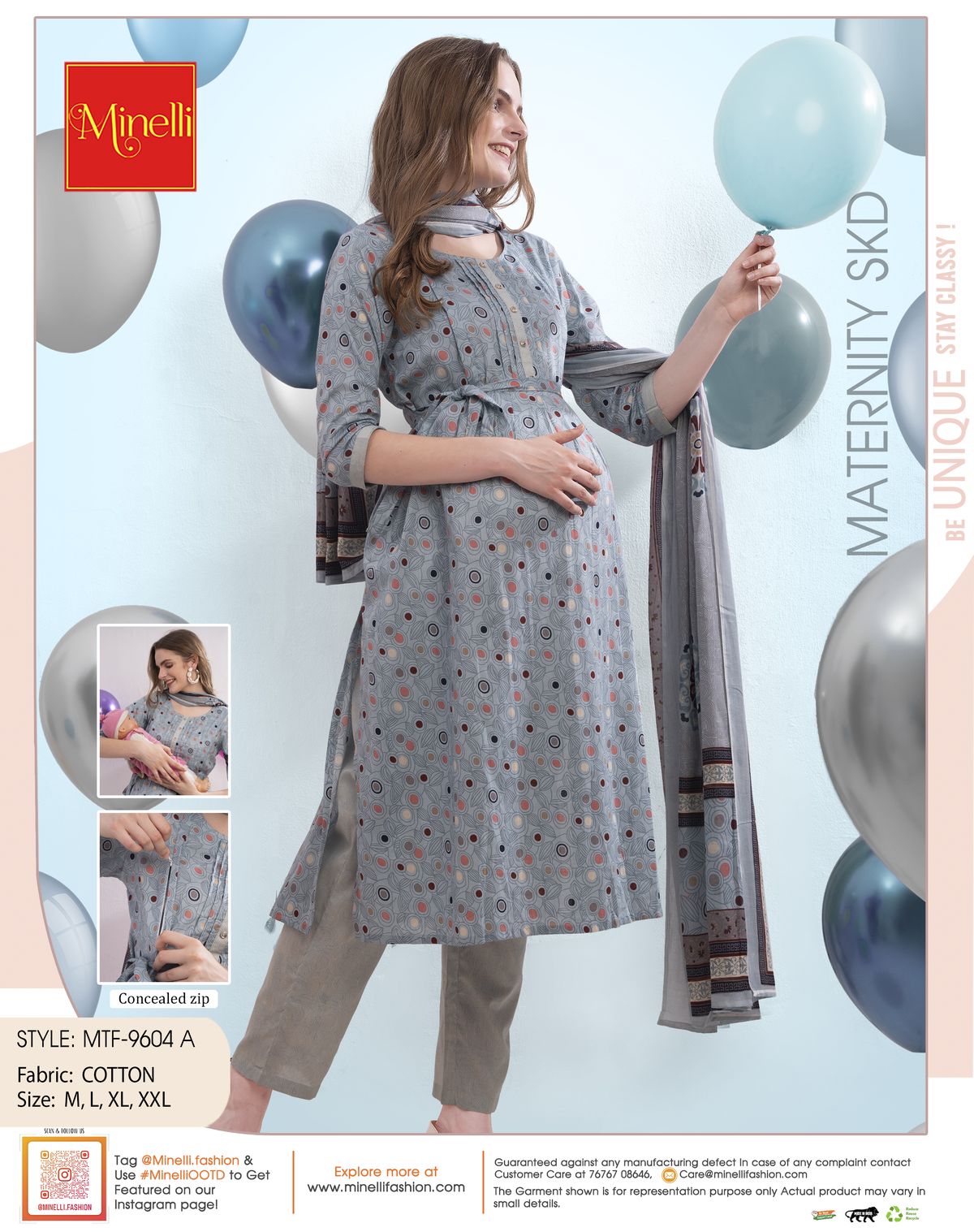 Womens Maternity SKD Set - Grey