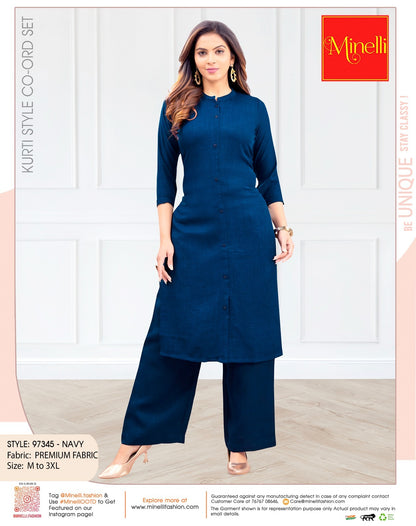Blue-Colored Kurti Style Co-Ord Set