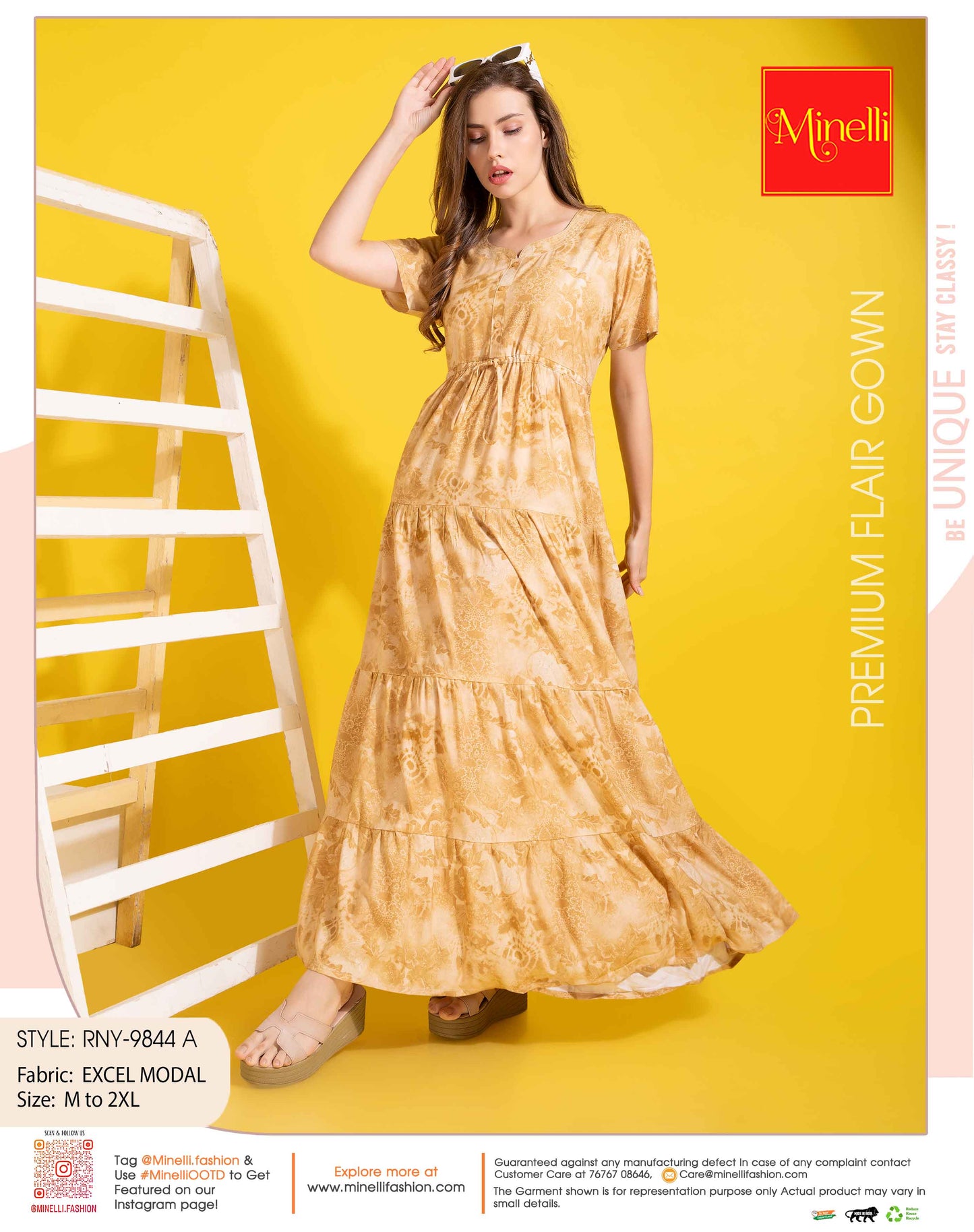 Womens Skin-Colored Premium Flare Gown