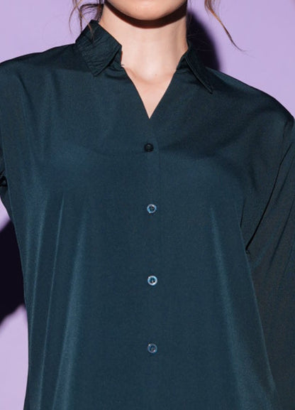 D.Teal-Colored Solid Formez Shirt