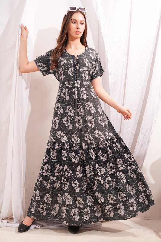 Grey-Colored Premium Flare Gown