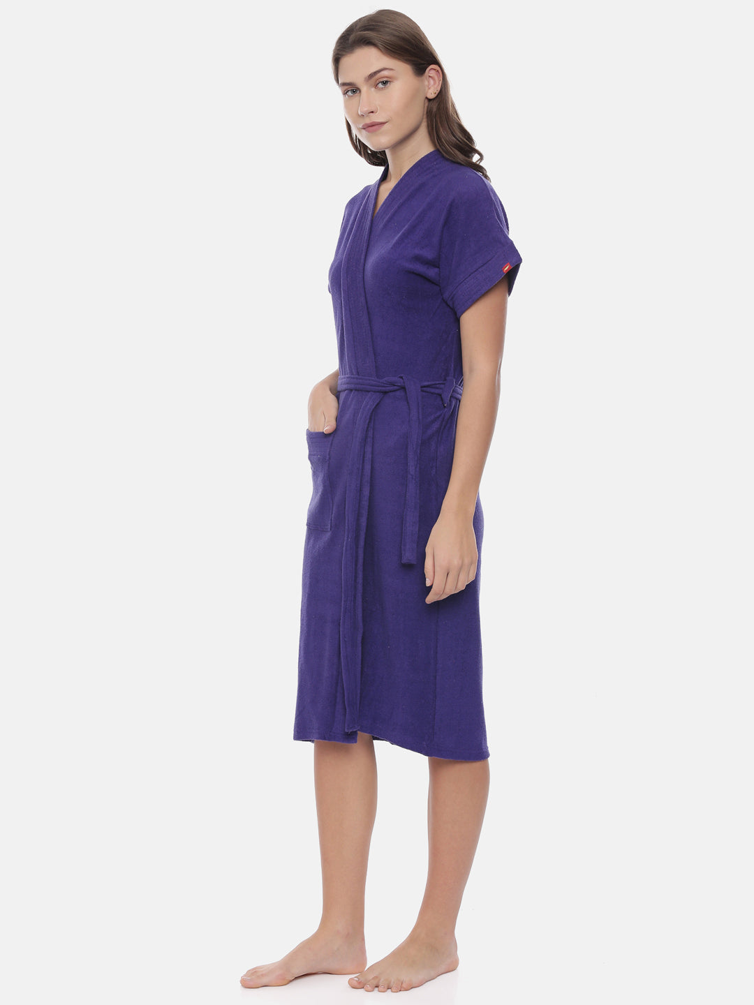 Womens Solid Bathrobe - D.Royal