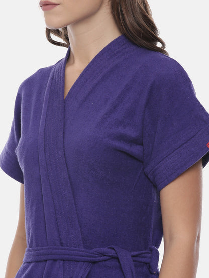 Womens Solid Bathrobe - D.Royal