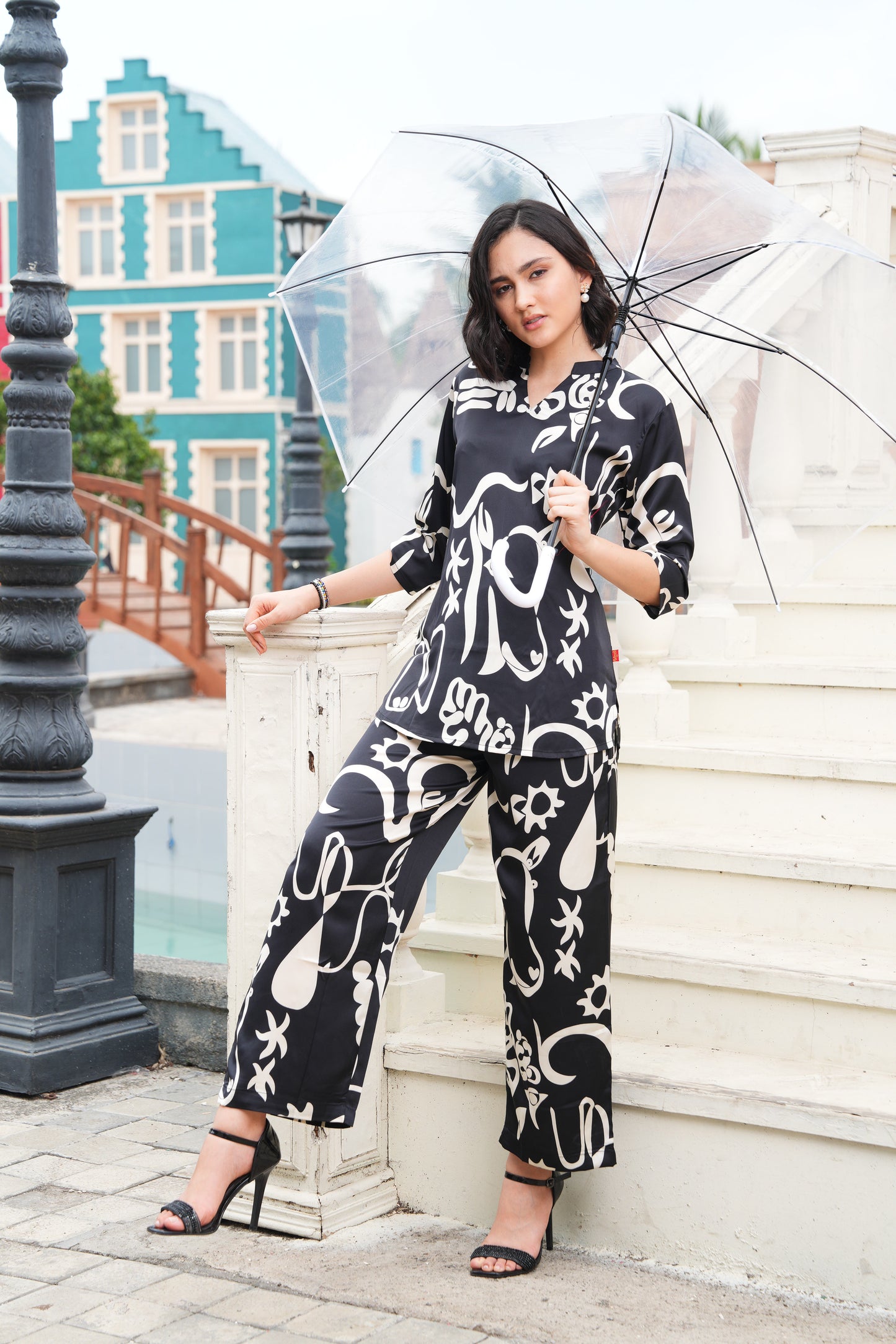 Black-Colored Printed Co-Ord Set