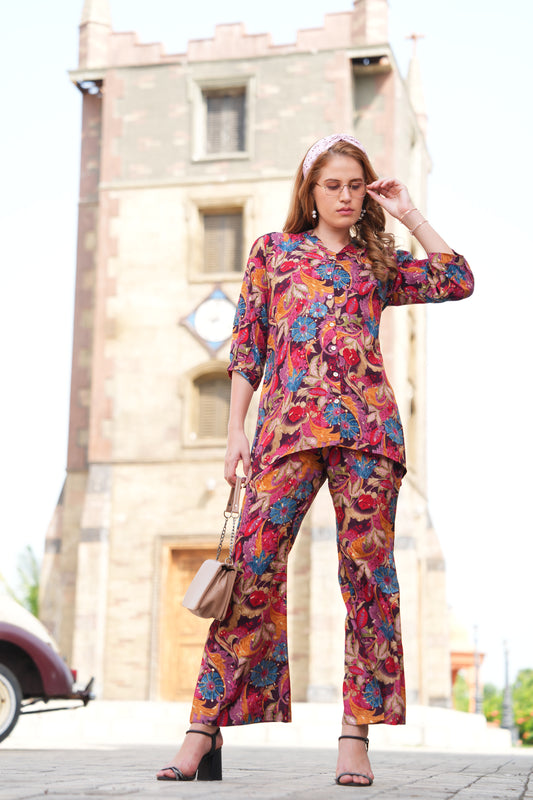 Multi-Colored Printed Co-Ord Set